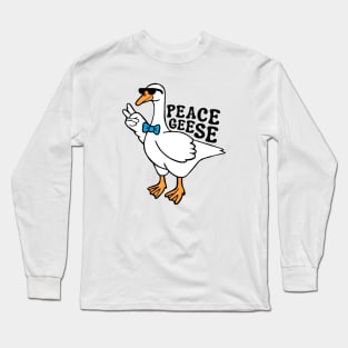 Peace Geese Silly Goose with Sunglasses Long Sleeve T-Shirt